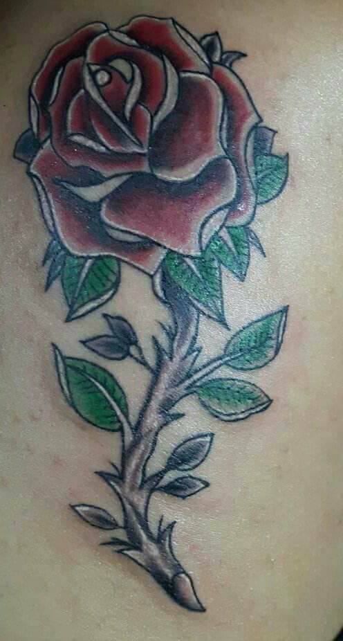 colorful red rose tattoo gargoyle tattoo studio